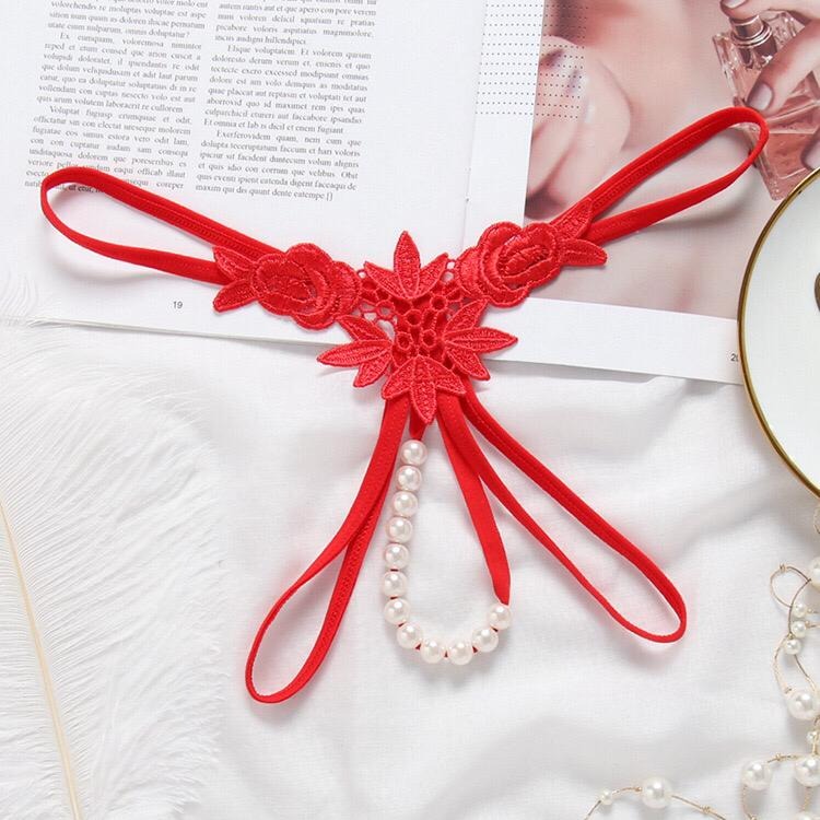 T Panties Female Underwear Lace Seamless Thongs Women's Pants Sexy Pearl Erotic